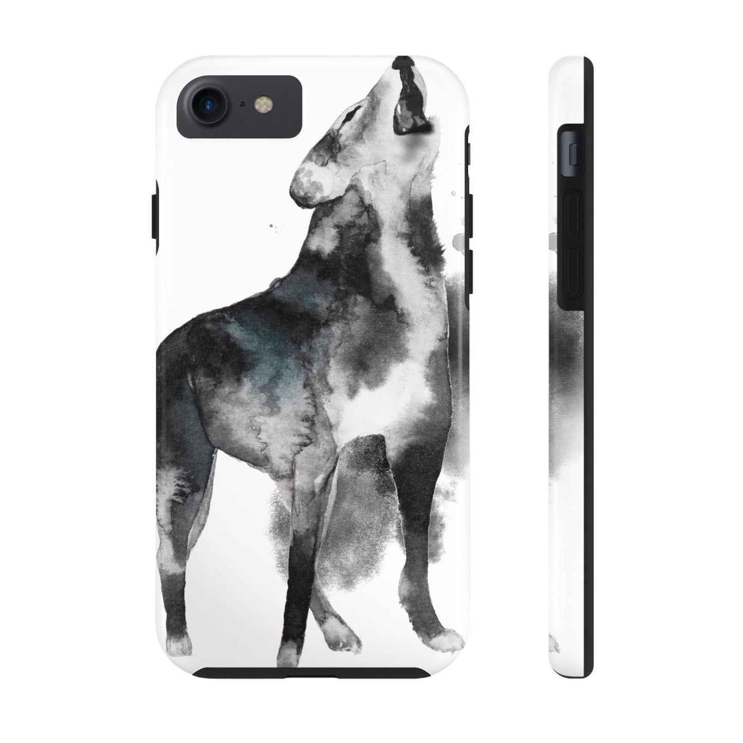 Black and White Dog Printed Tough Phone Cases