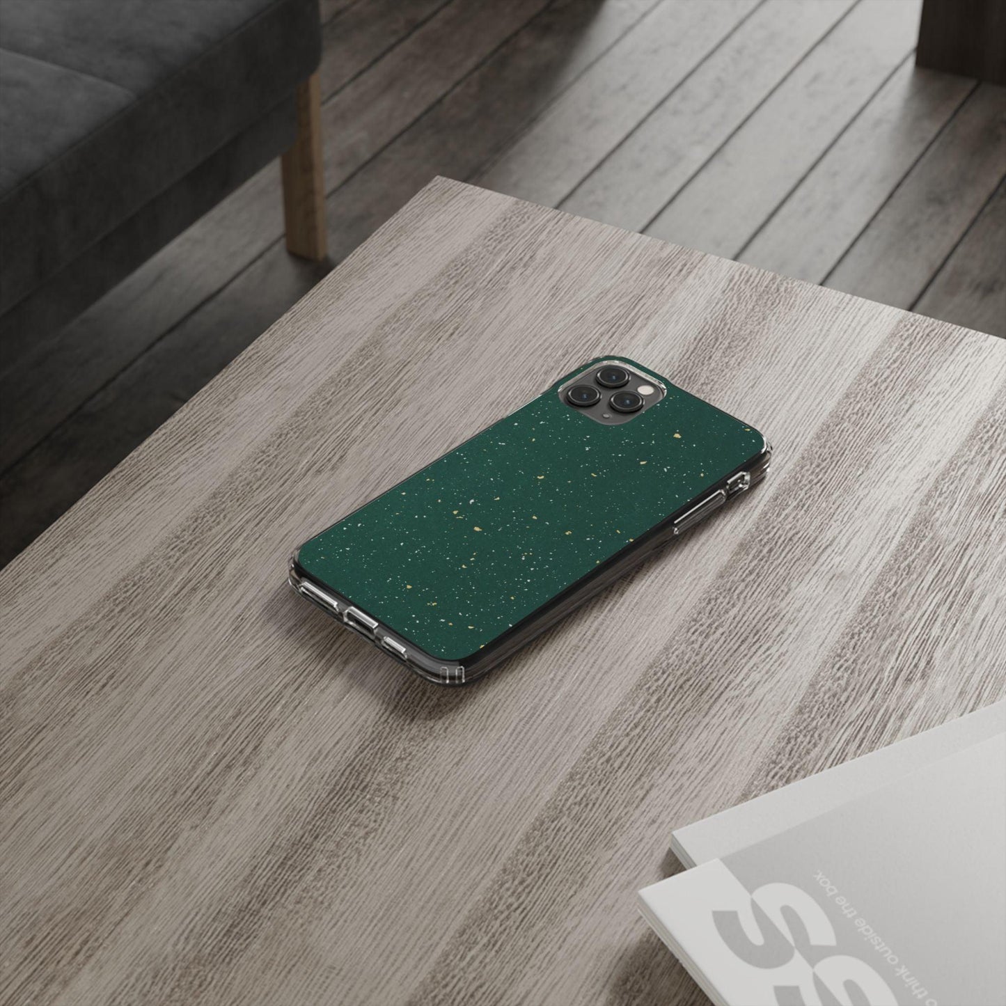 Clear Cases Green with Glitter