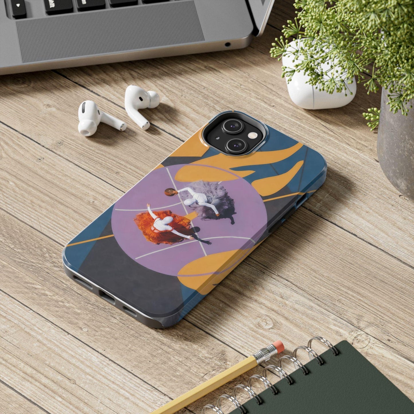 Two Womens Play basket ball Tough Phone Cases