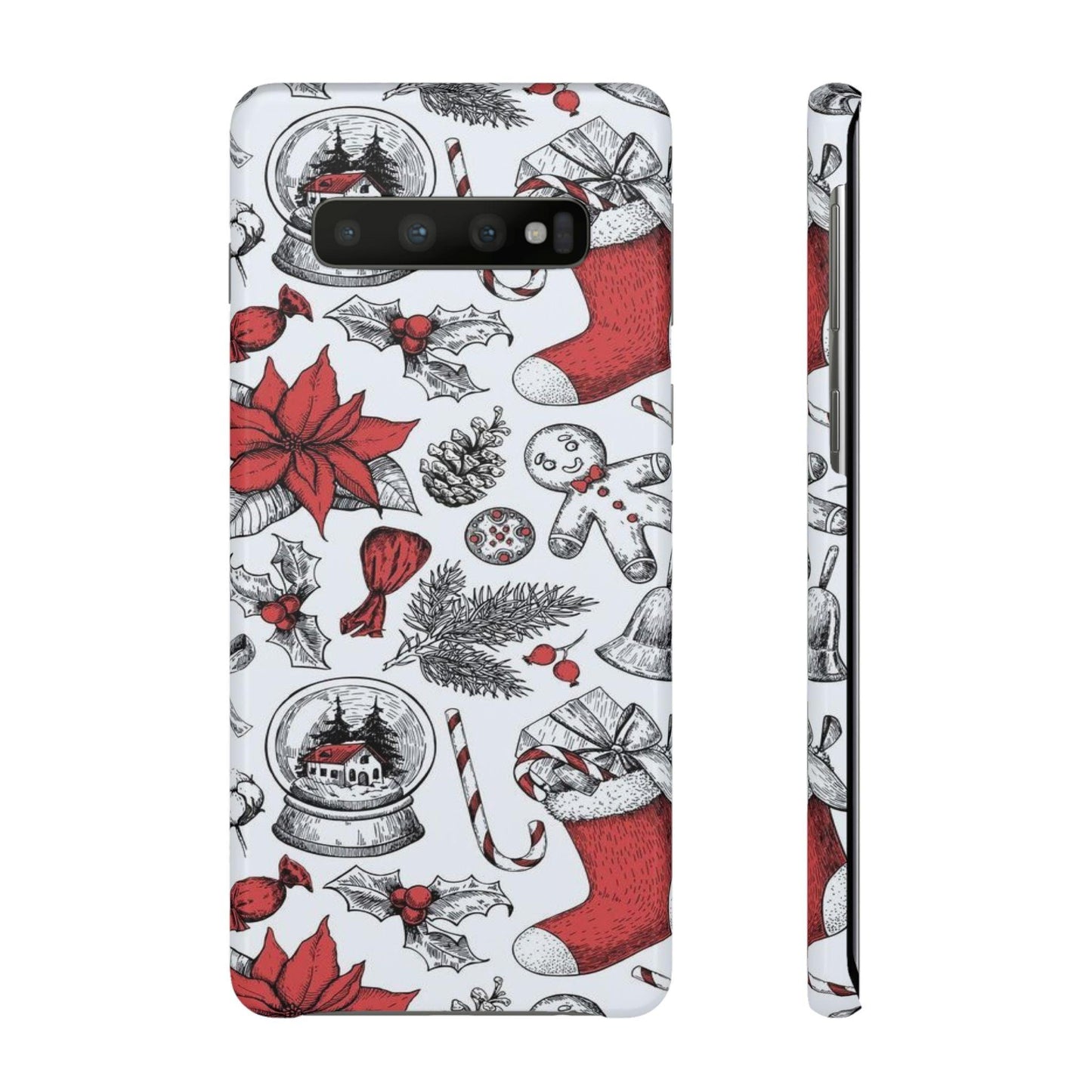 Samsung Clear Silicone Phone Case with Christmas Holiday Pattern – Festive Protection for Your Device