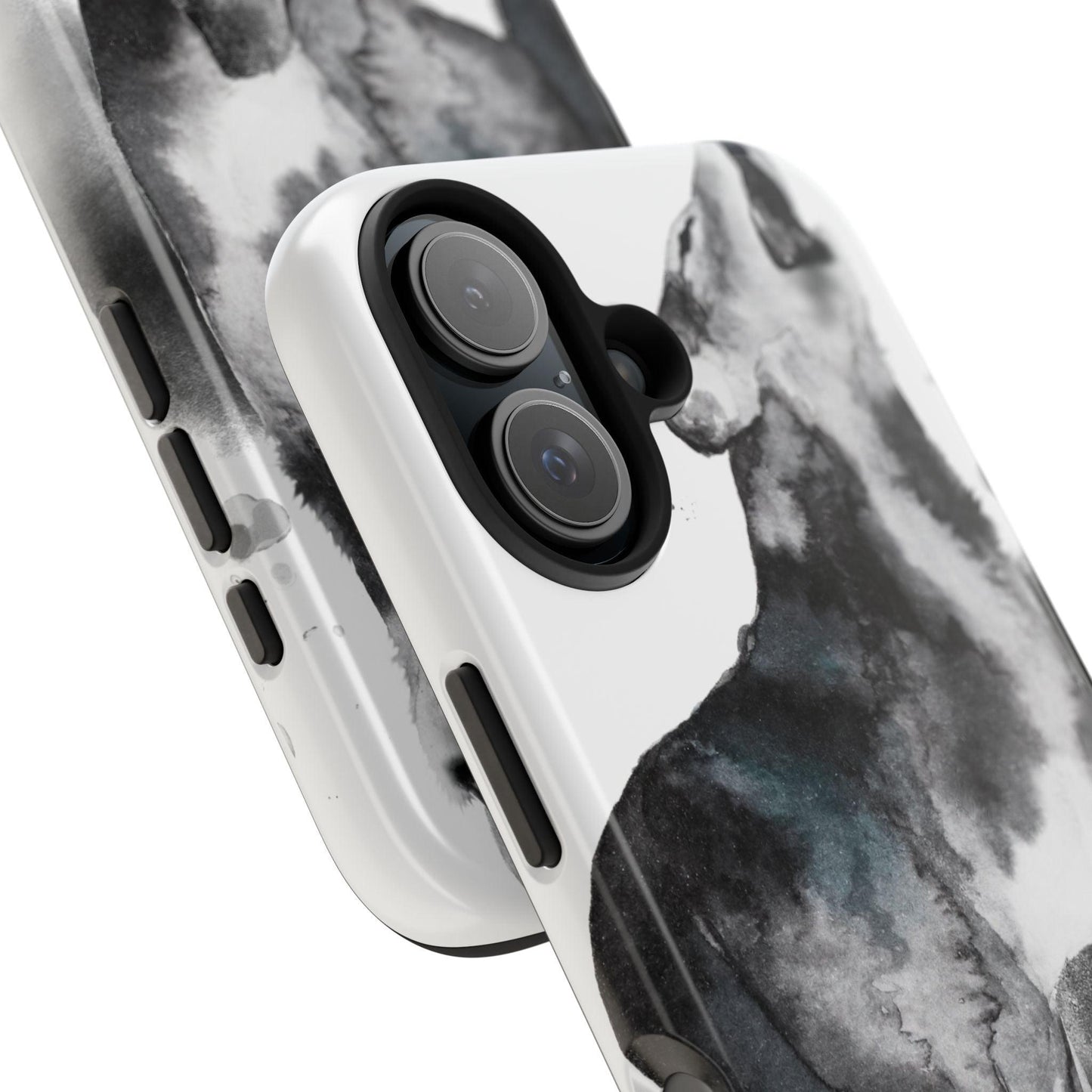 Black and White Dog Printed Tough Phone Cases