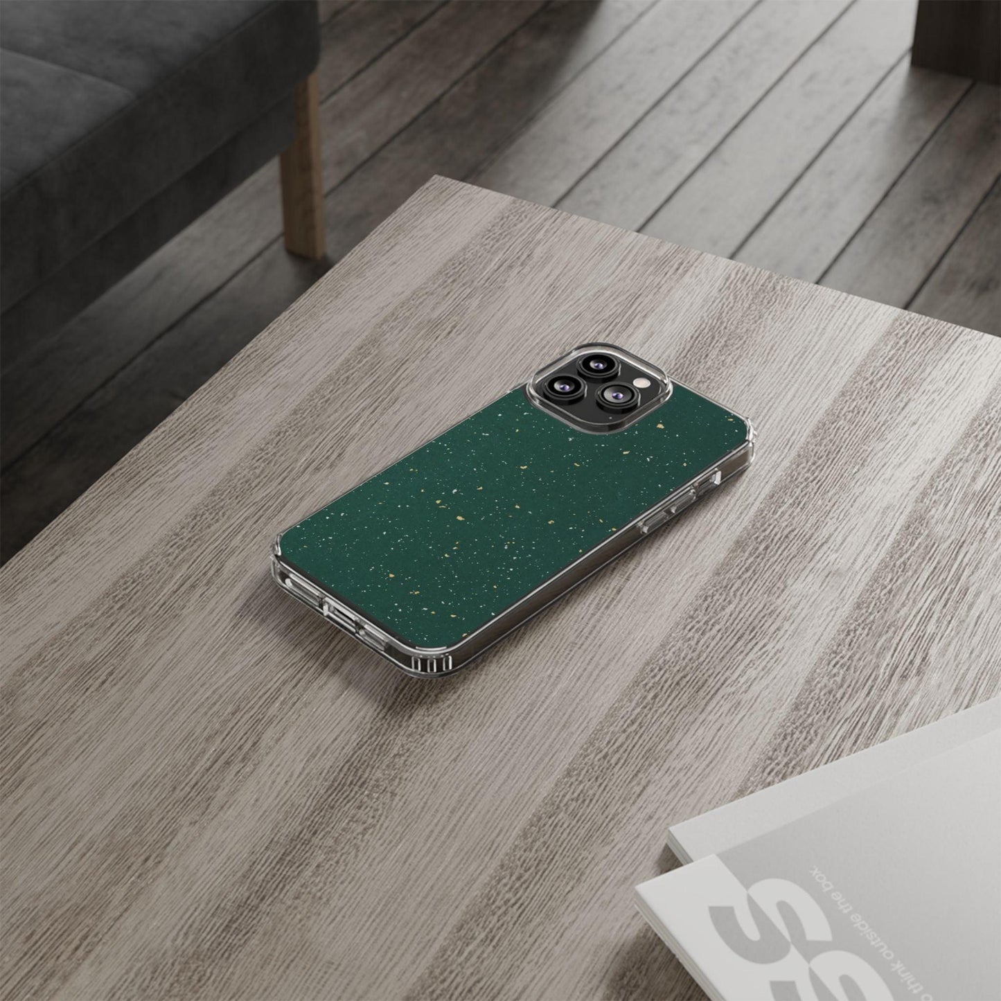 Clear Cases Green with Glitter