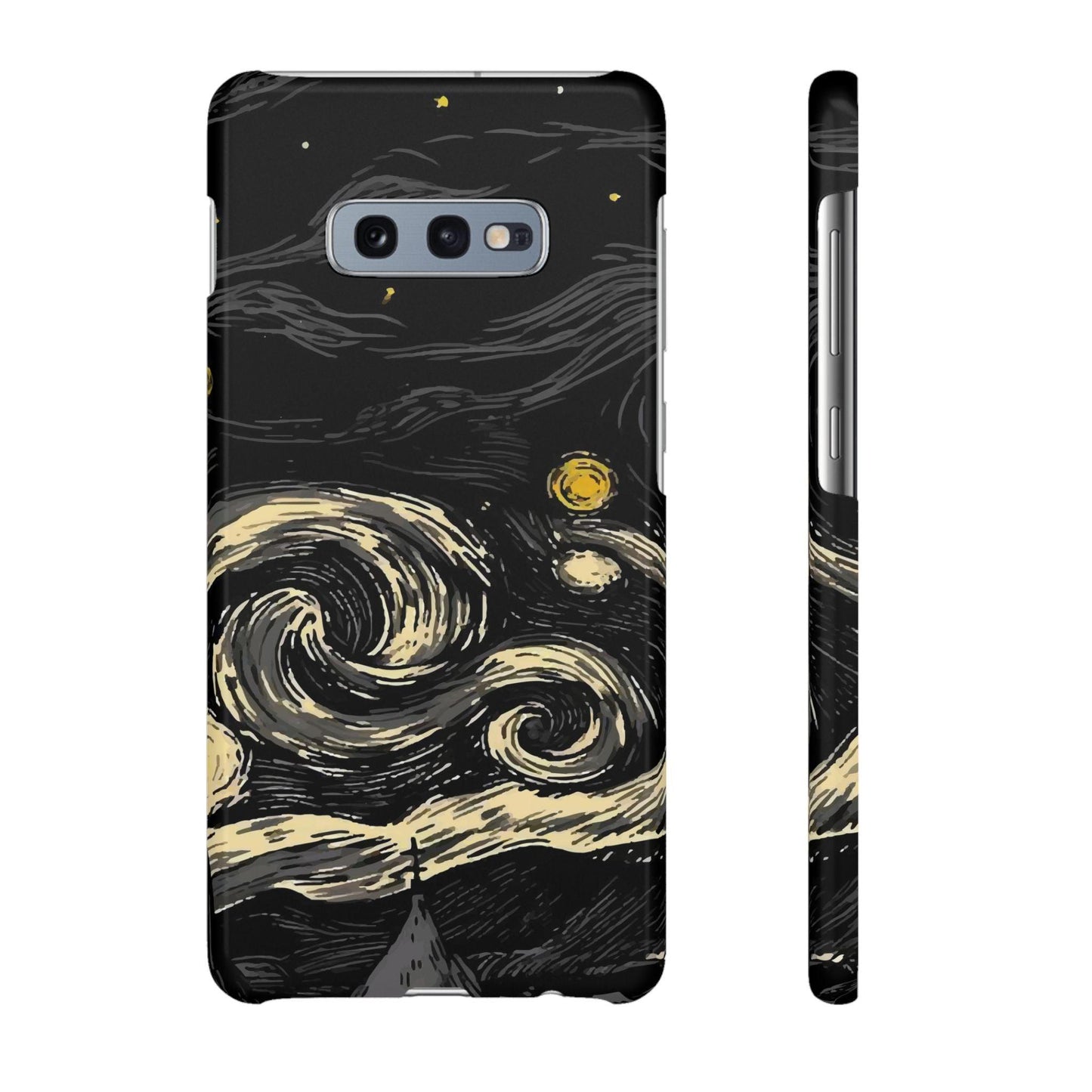 Samsung Clear Silicone Phone Case Black Sky Moon And Stars Pattern