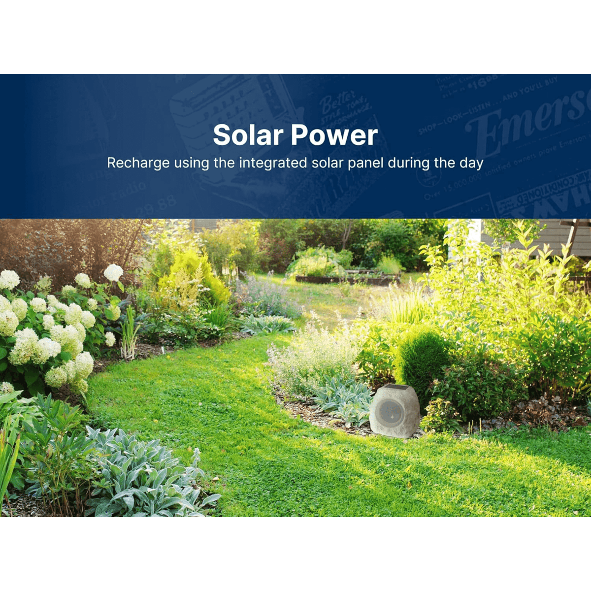 Emerson Rock Party Solar Multicolor LED Bluetooth Speaker