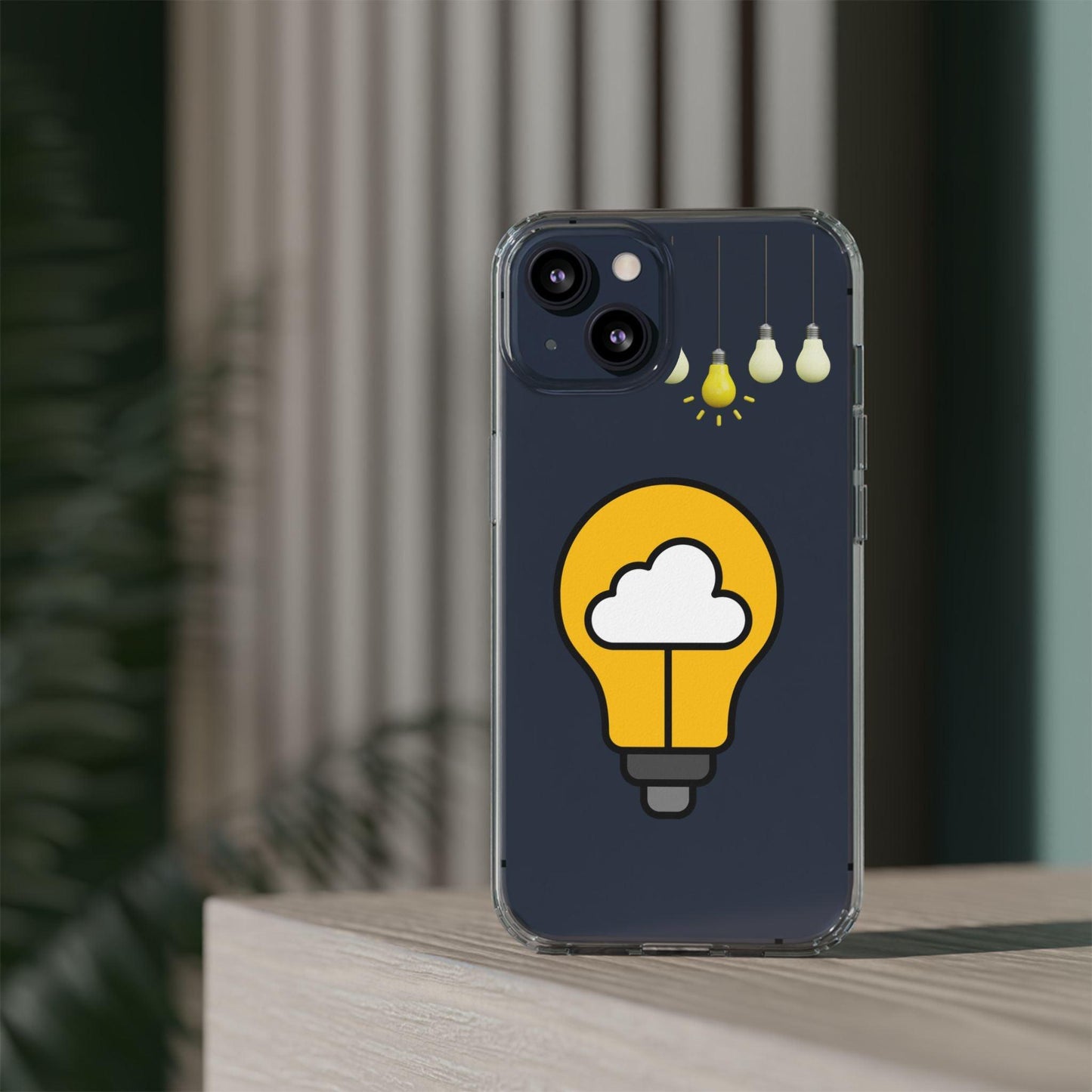 Clear Cases Bulbs with Light Representing Ideas