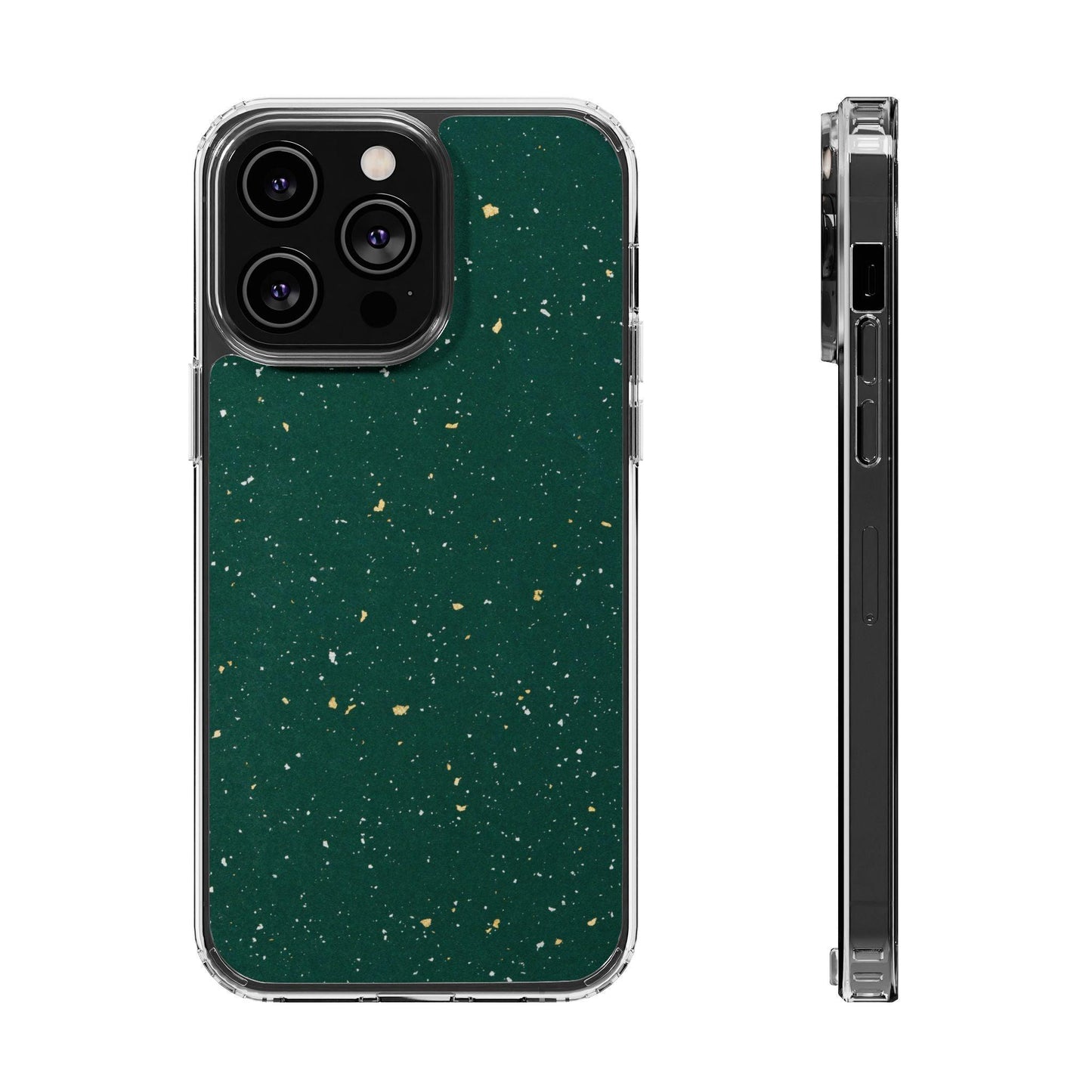 Clear Cases Green with Glitter