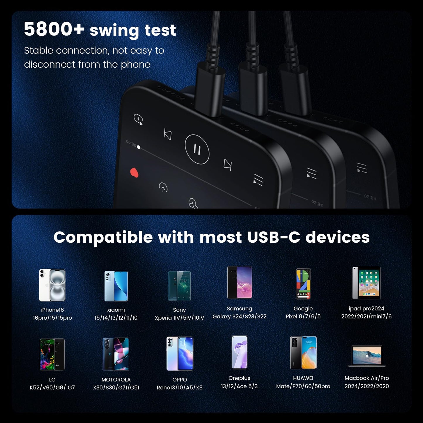USB-C Earphones HiFi Stereo — Wired In-Ear Type C Headphones with Mic & Volume Control for iPhone 17/16/15, Samsung Galaxy S24/S23, Pixel 8/7