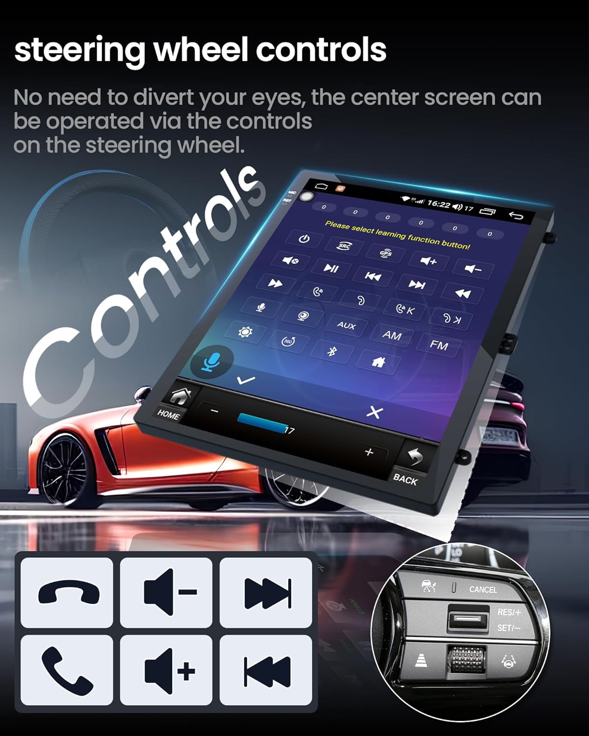 Upgrade Car Stereo for Chevy Cruze Radio 2009-2015 : 10.4 Inch 1024 * 768 HD IPS T-Style Touchscreen Wireless Carplay Andriod Auto 5GWIFI Bluetooth5.0 GPS SWC FM/AM