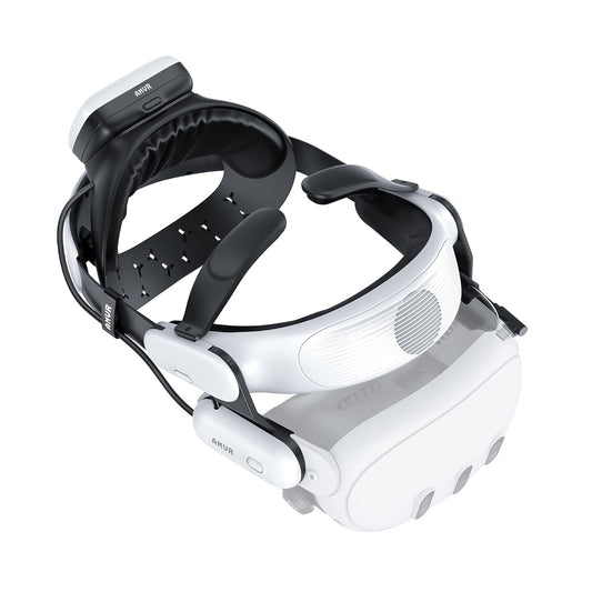 AMVR BS1 Rechargeable Battery Head Strap Compatible with Meta Quest 3, Air Cooling System Hot-Swap Battery Pack, Comfort Adjustable & Extended Gaming Sessions