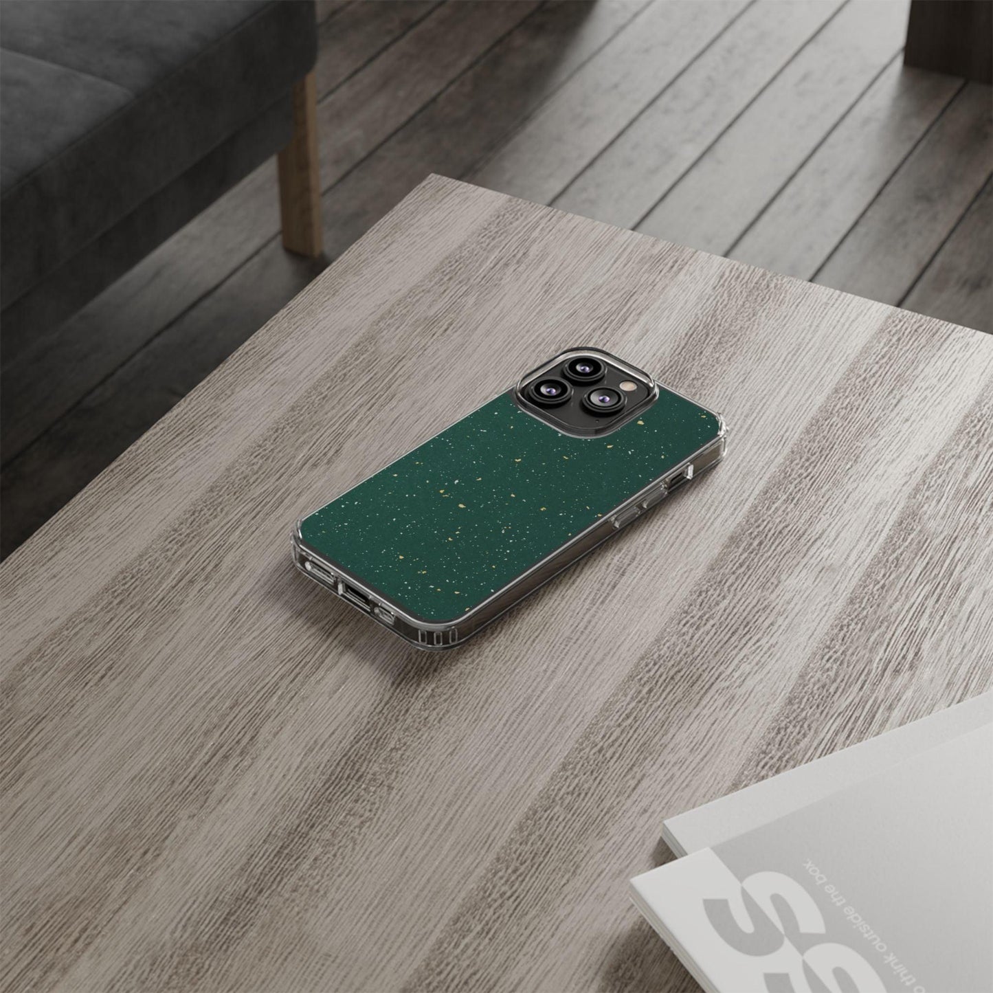Clear Cases Green with Glitter