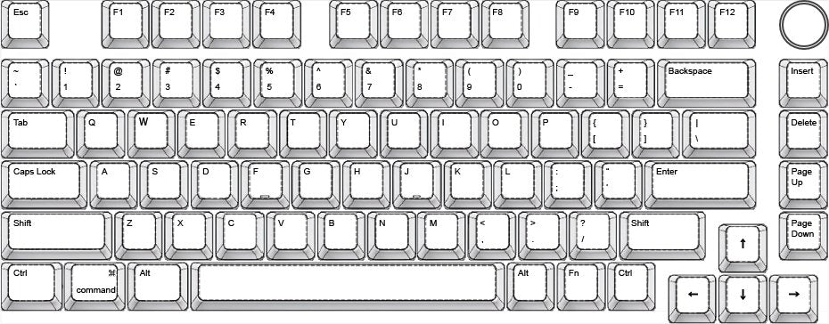 75% Design Studio - 75% Mechanical Keyboard Custom PBT Keycap set ( White | ANSI )