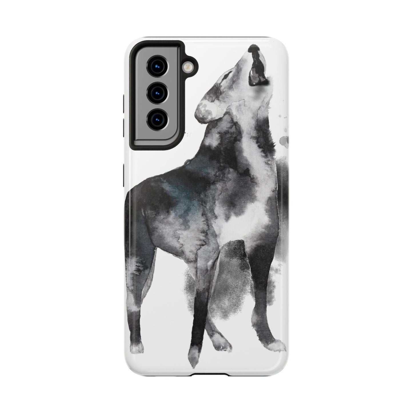 Black and White Dog Printed Tough Phone Cases