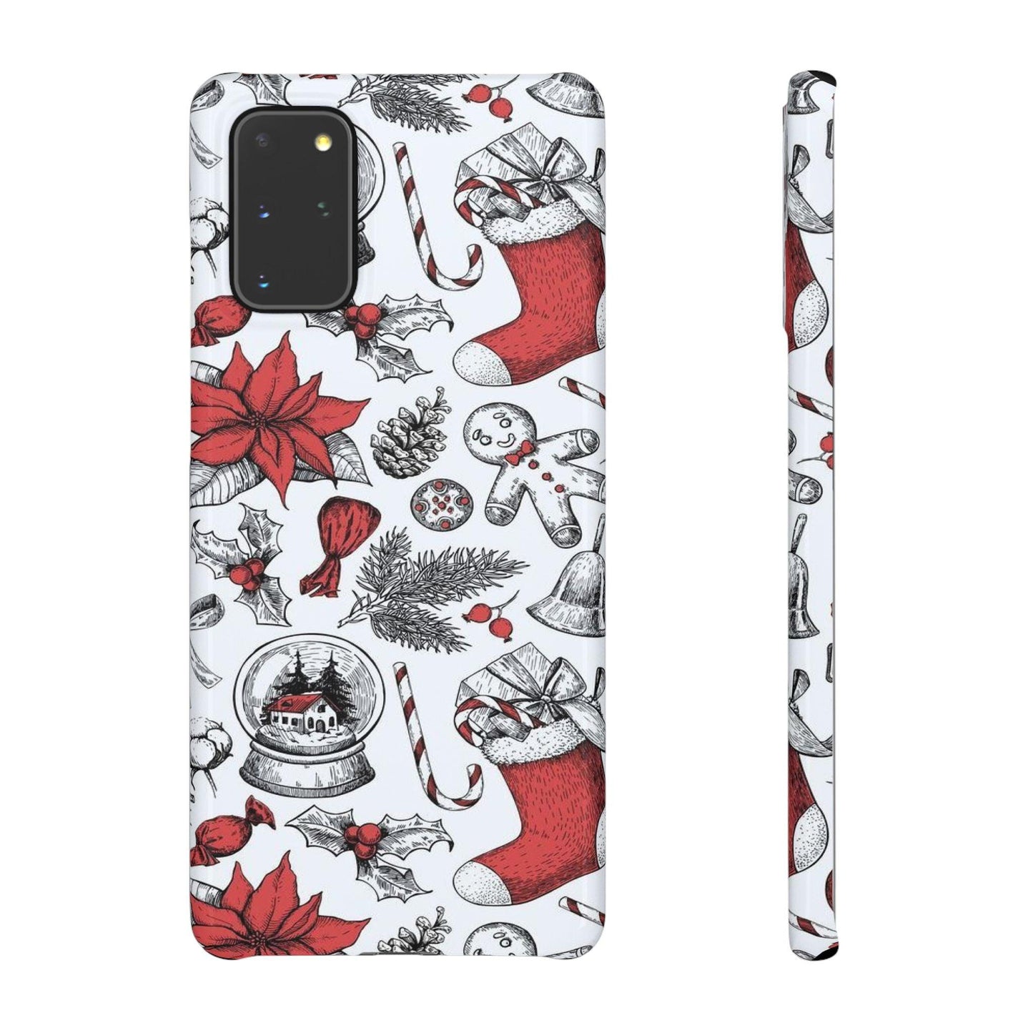 Samsung Clear Silicone Phone Case with Christmas Holiday Pattern – Festive Protection for Your Device