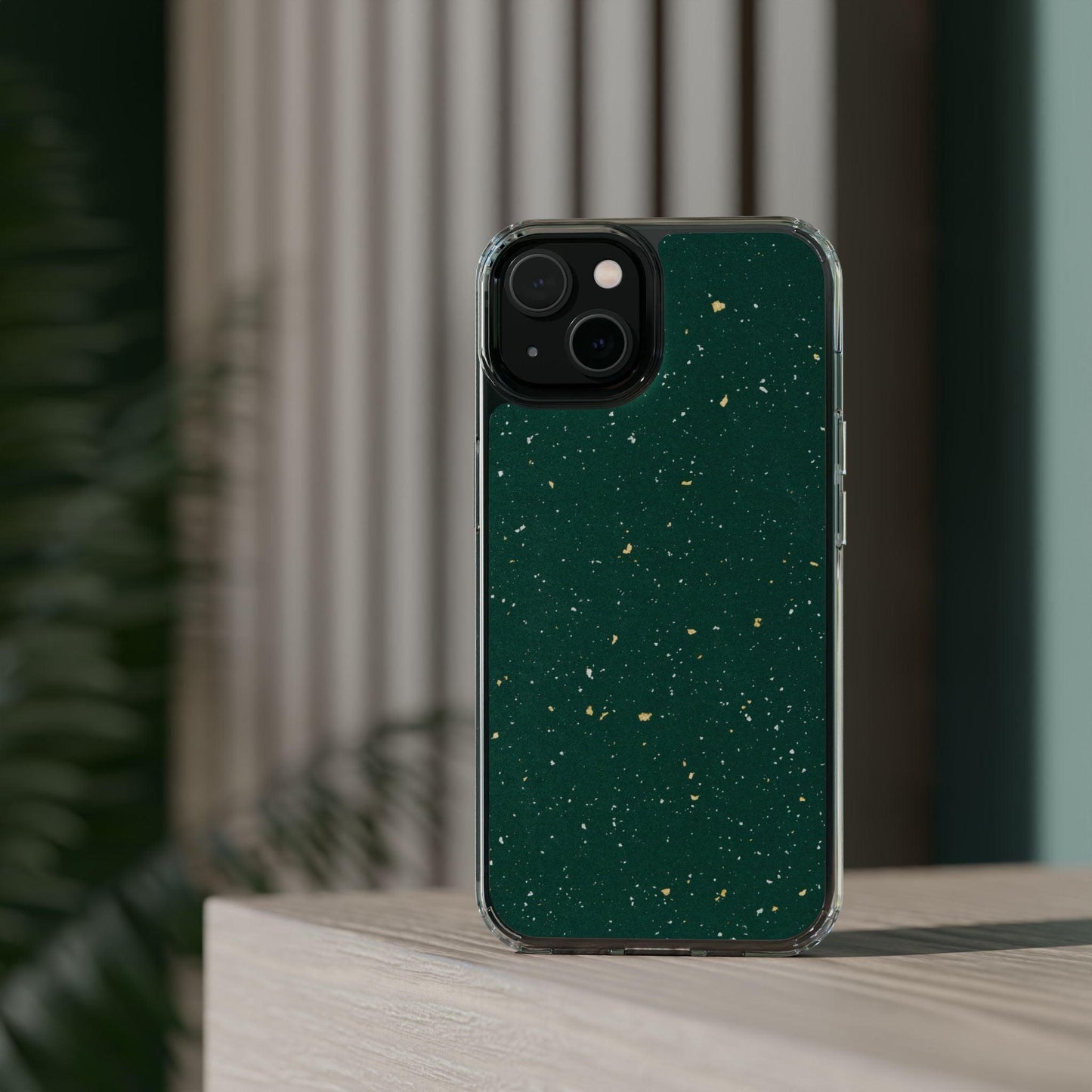 Clear Cases Green with Glitter