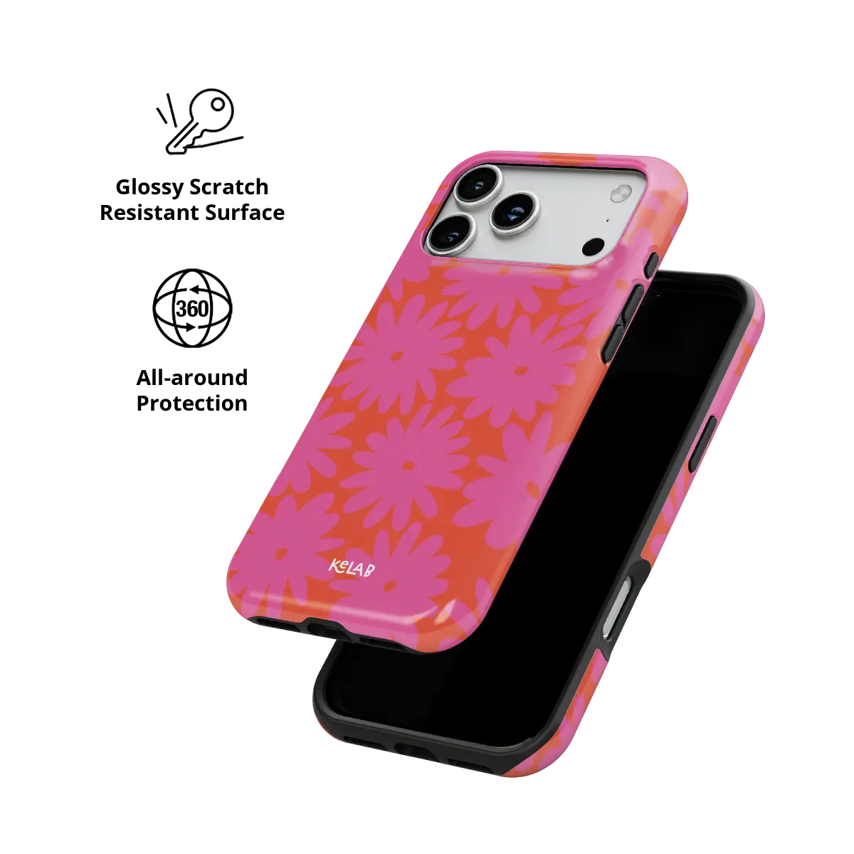 Sunflare Daisy | Retro Pink Floral Phone Case