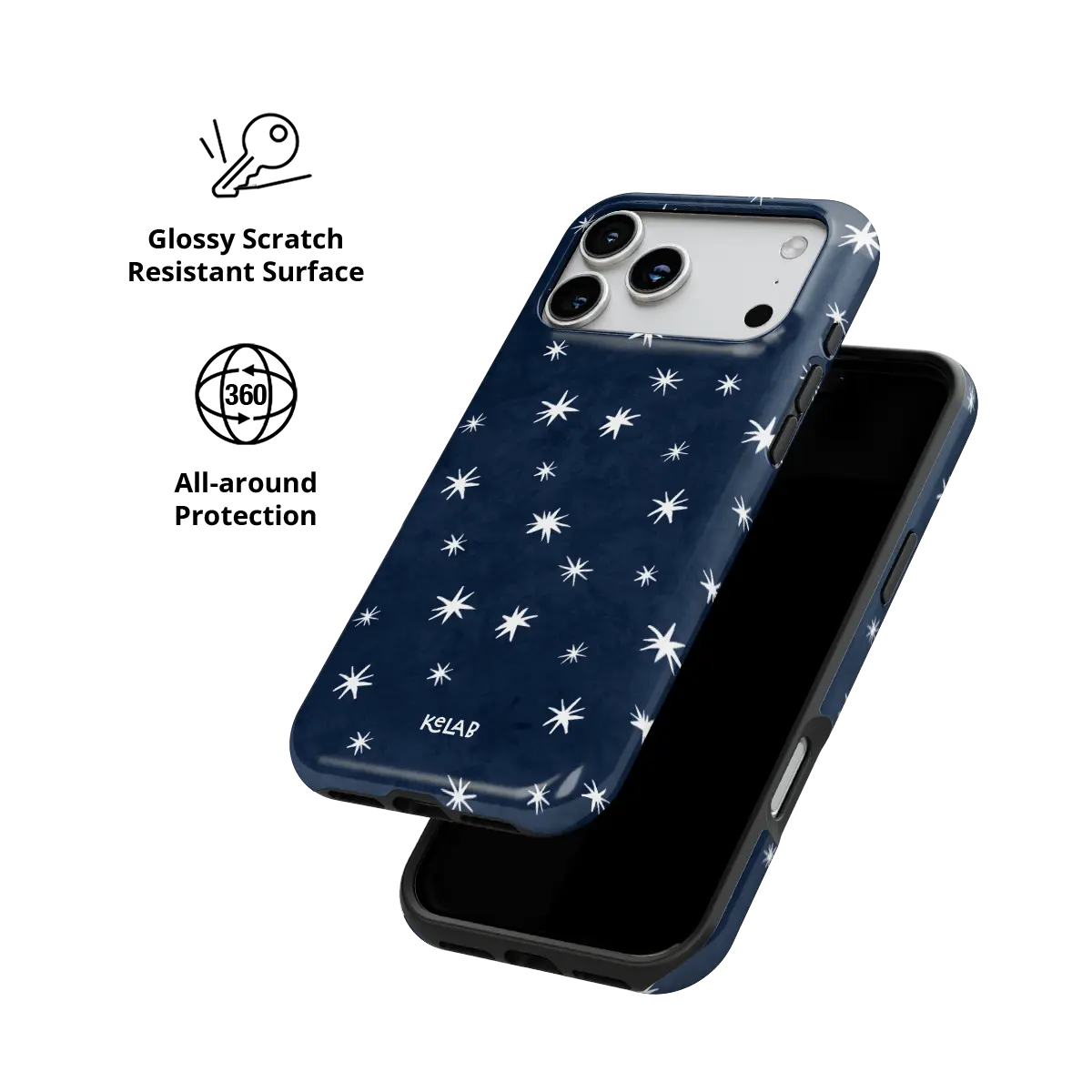Starglimmer | Deep Blue Hand-Drawn Star iPhone Case