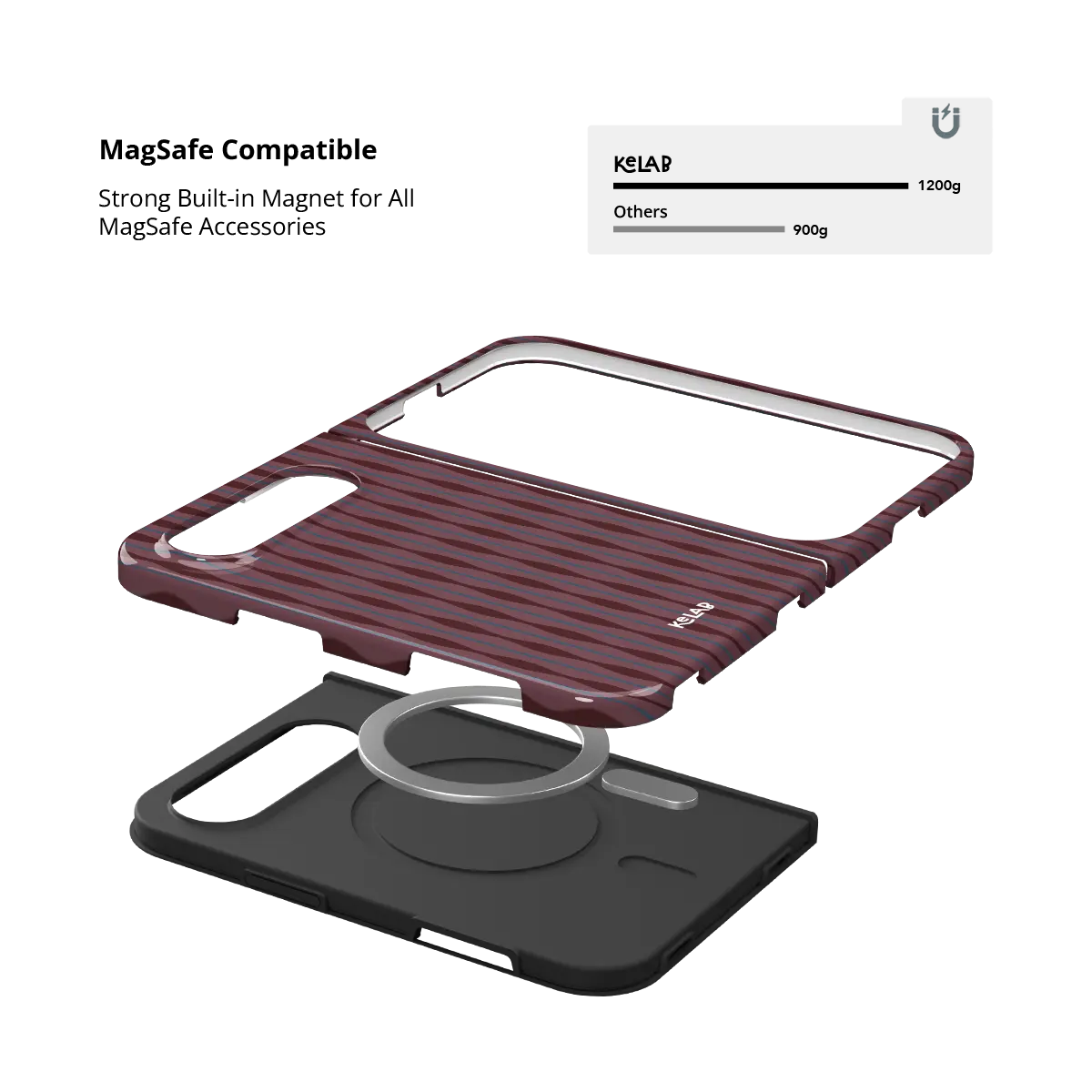 Mulberry | Burgundy Phone Case with Wavy Textured Design