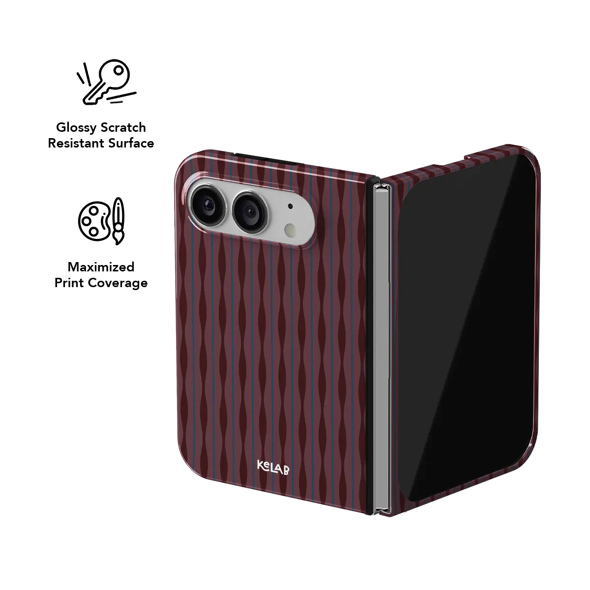 Mulberry | Burgundy Phone Case with Wavy Textured Design