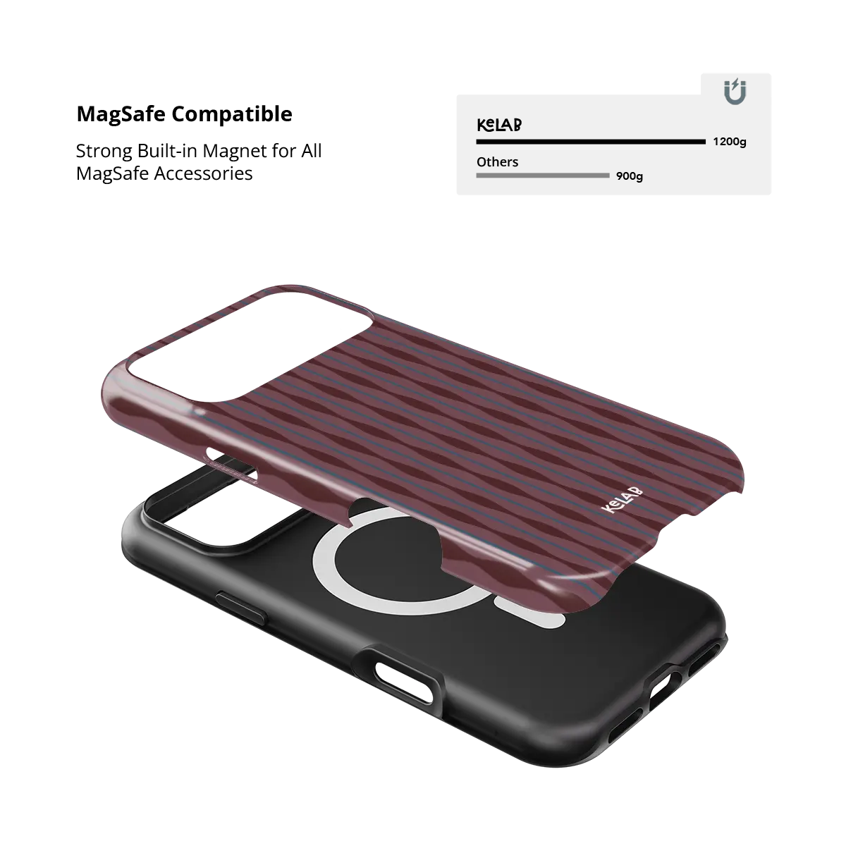 Mulberry | Burgundy Phone Case with Wavy Textured Design