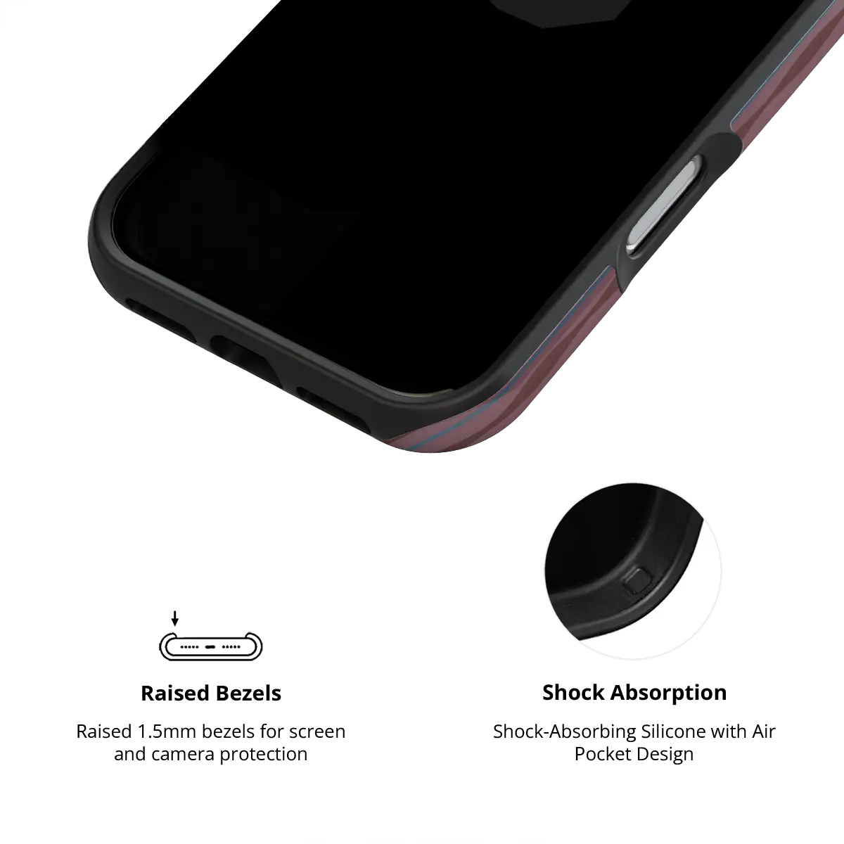 Mulberry | Burgundy Phone Case with Wavy Textured Design