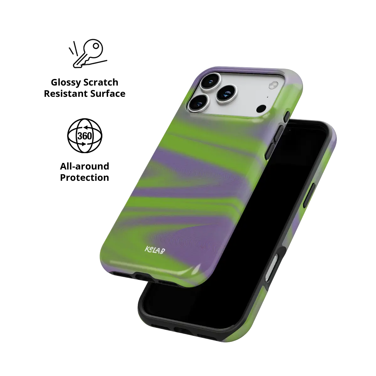 Purple Haze | Y2K Neon Green Phone Case with Futuristic Style
