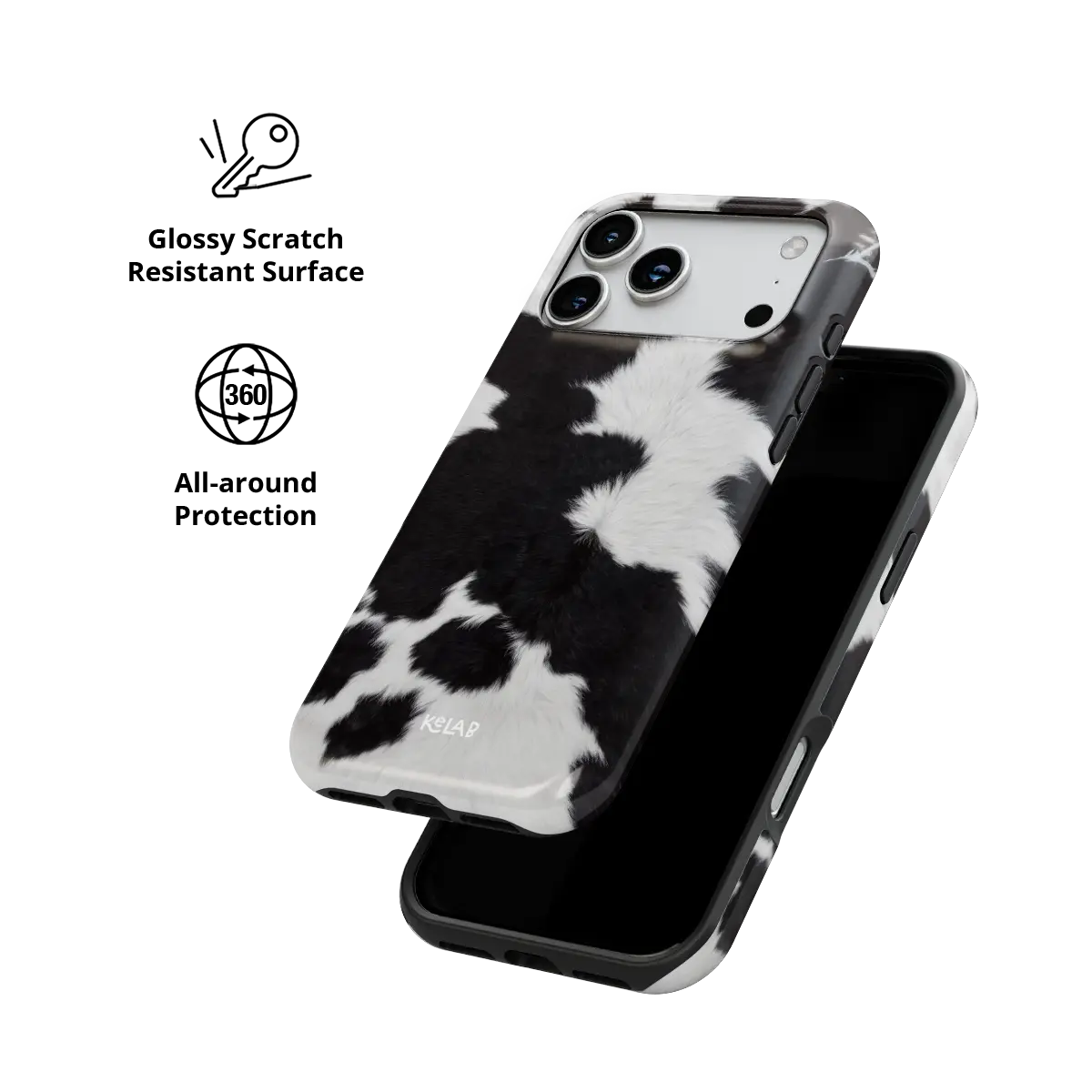 Cow Bell | Black & White Cow Print Phone Case