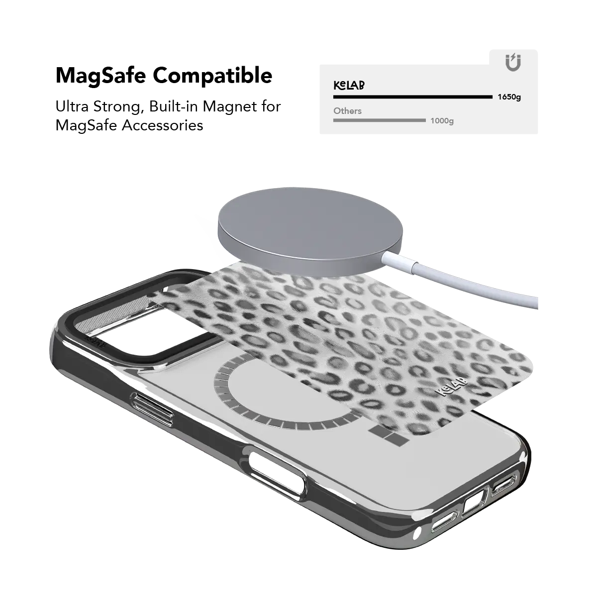 Platinum Predator | Silver Cheetah Print Phone Case