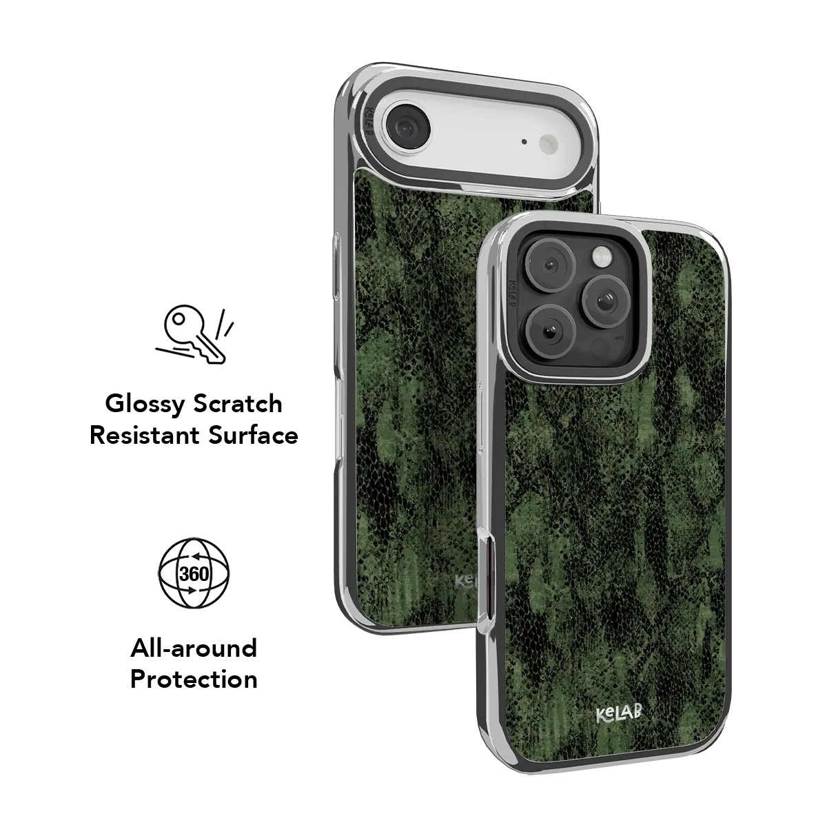 Emerald Python | Textured Olive Snakeskin Phone Case