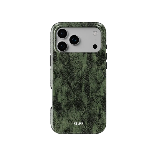 Emerald Python | Textured Olive Snakeskin Phone Case