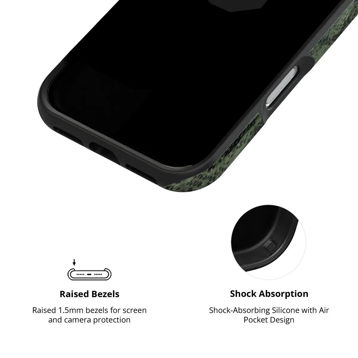 Emerald Python | Textured Olive Snakeskin Phone Case