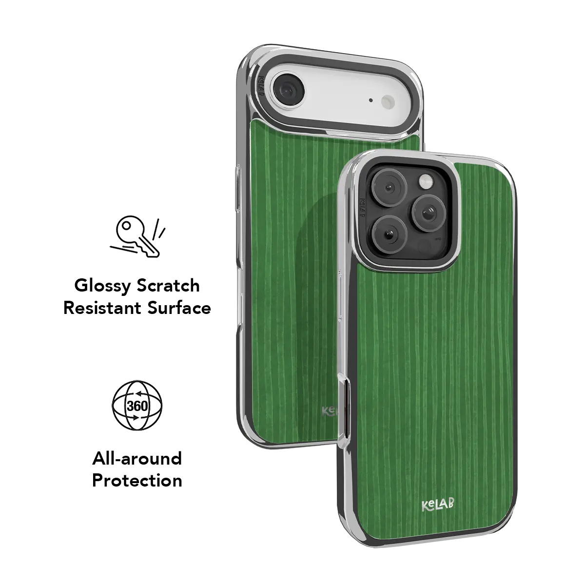 Emerald Drip | Green Stripe Pattern Phone Case