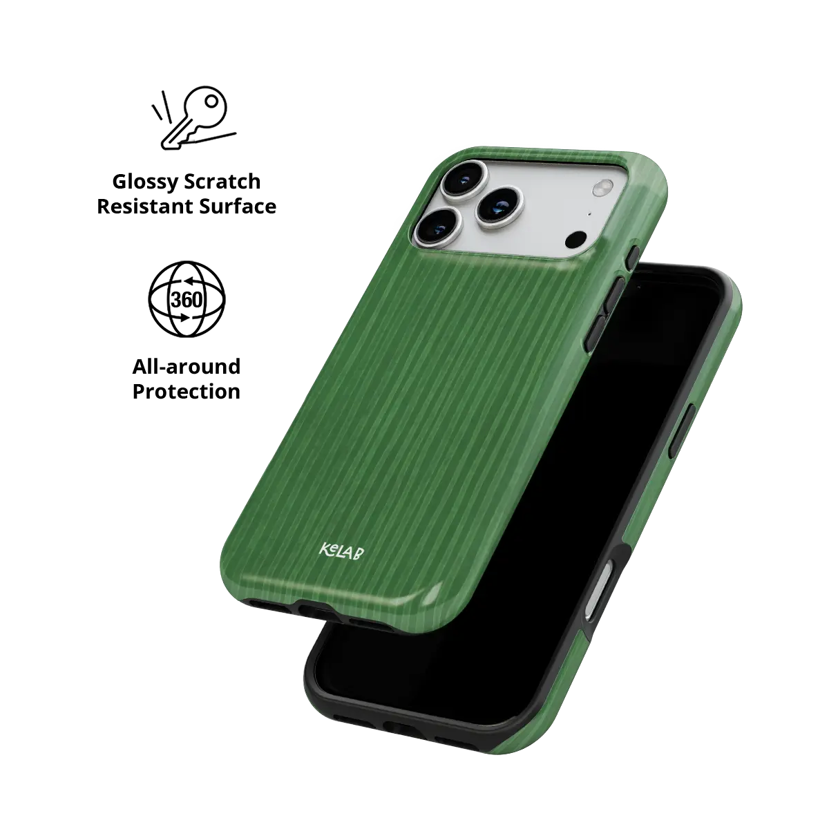 Emerald Drip | Green Stripe Pattern Phone Case