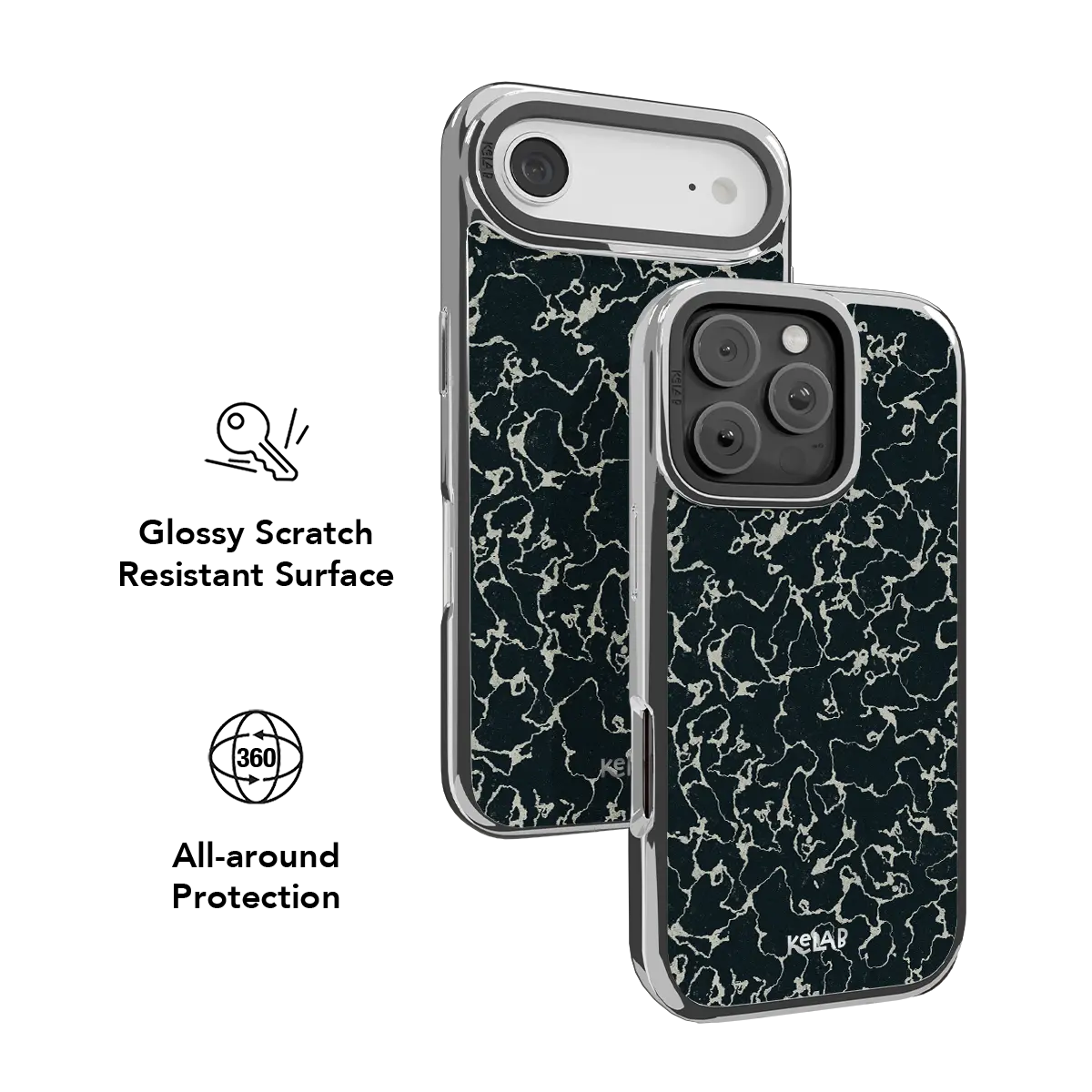 Obsidian Vein | Abstract Black Marble Phone Case