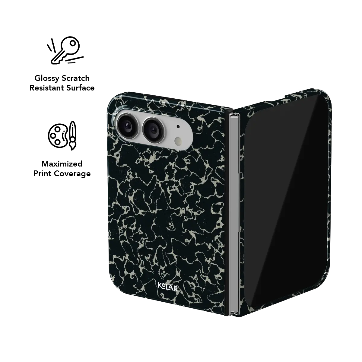 Obsidian Vein | Abstract Black Marble Phone Case