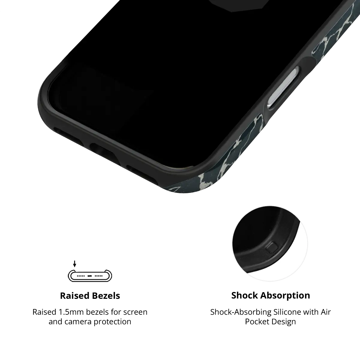 Obsidian Vein | Abstract Black Marble Phone Case