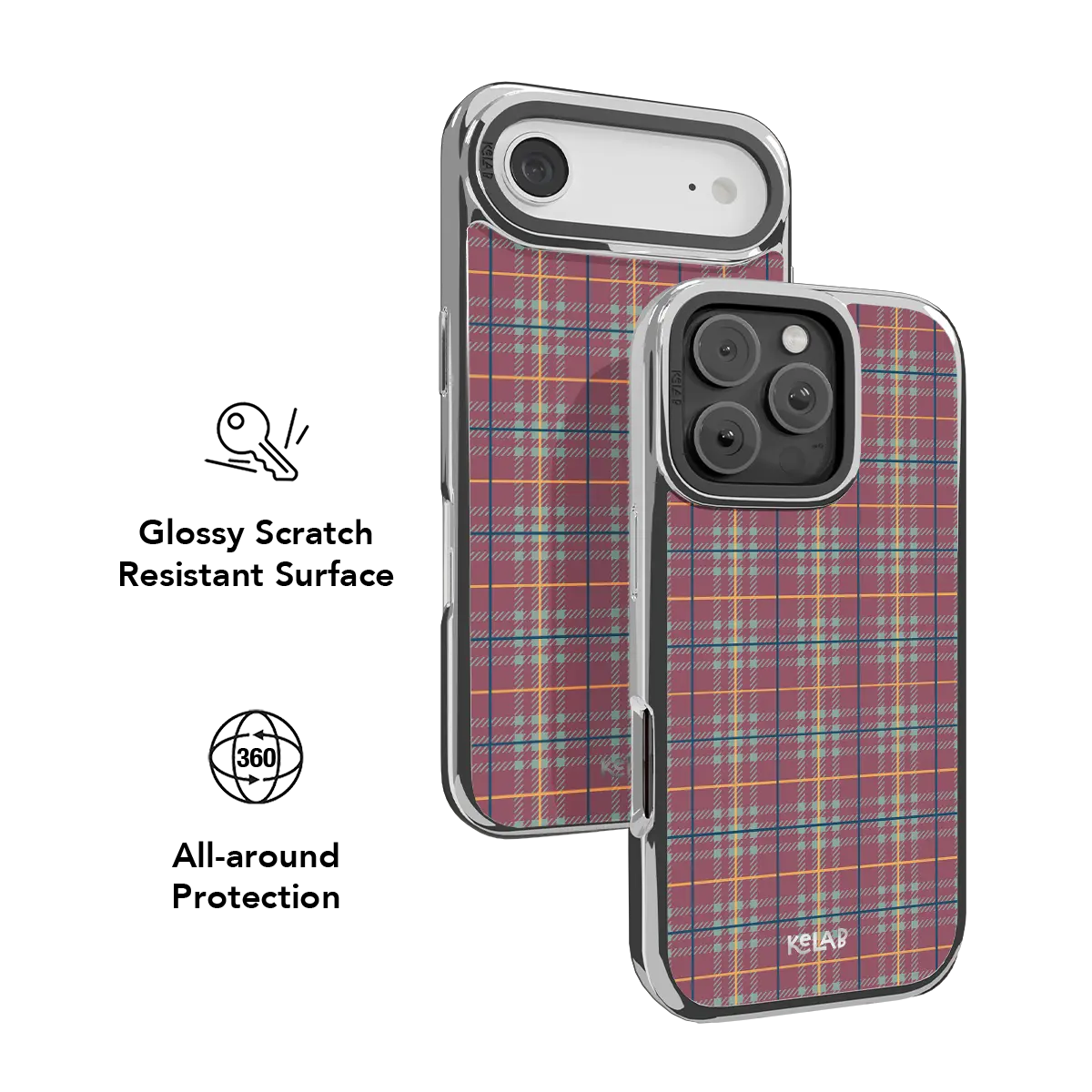 Mullberry Hue | Mauve and Teal Plaid Phone Case