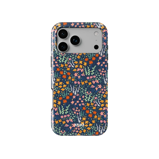 Midnight Meadow | Vibrant Wildflower Navy Phone Case
