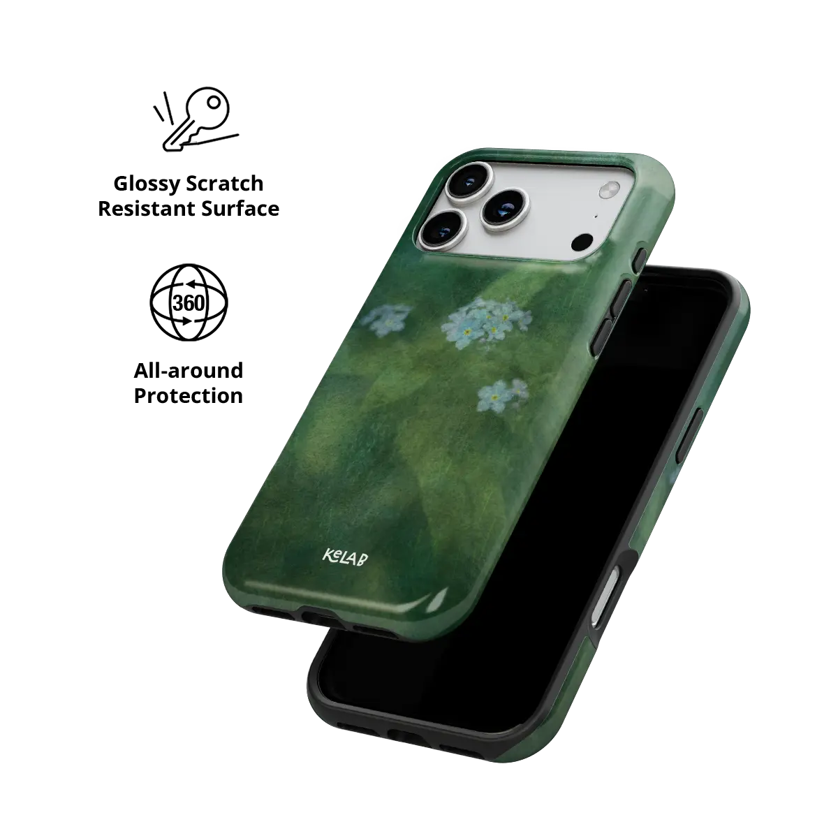 Misty Morning | Deep Green Floral Phone Case