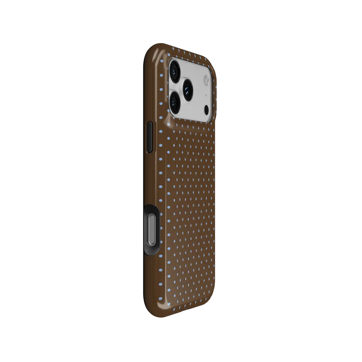 Blueberry Espresso | Brown Blue Polka Dot Phone Case