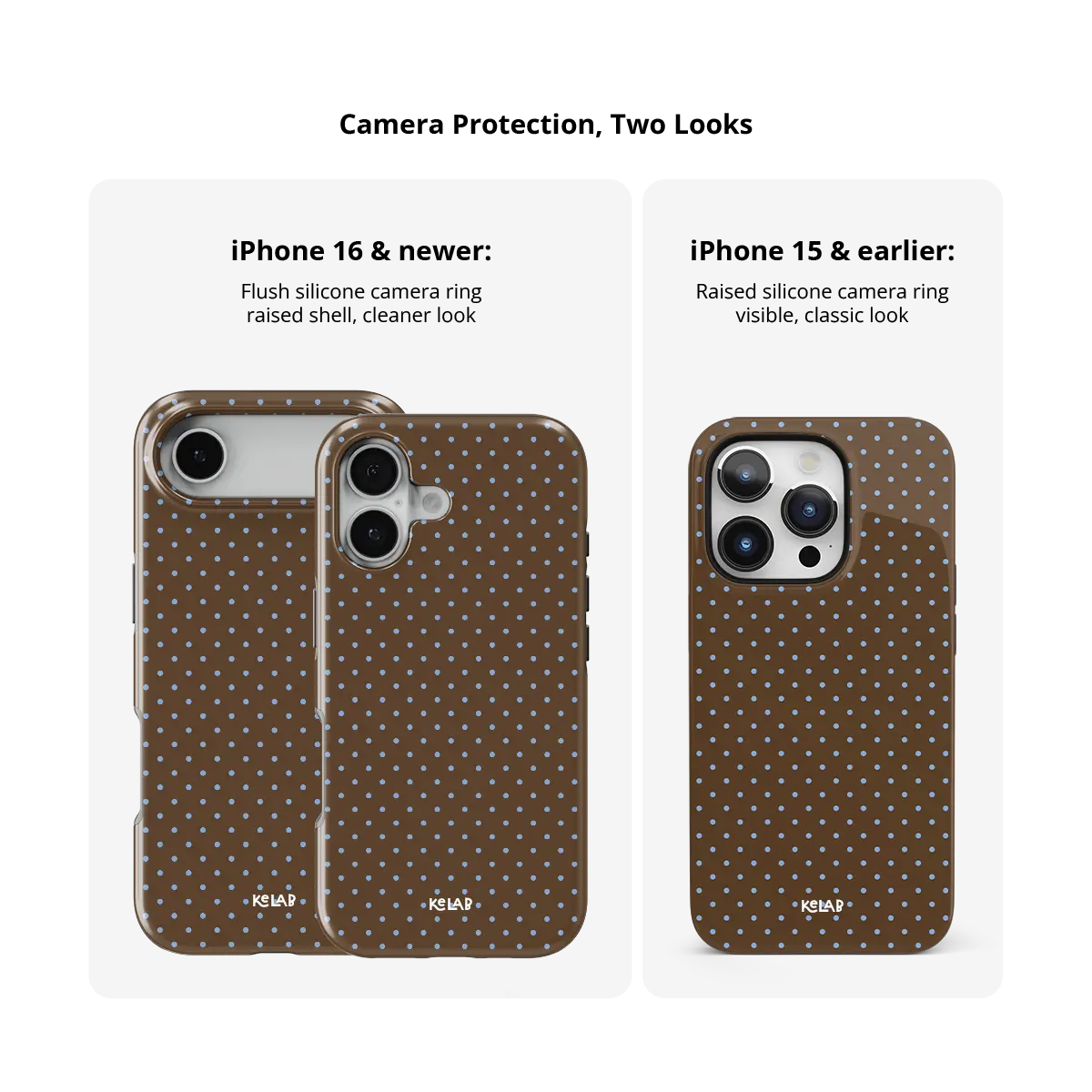 Blueberry Espresso | Brown Blue Polka Dot Phone Case