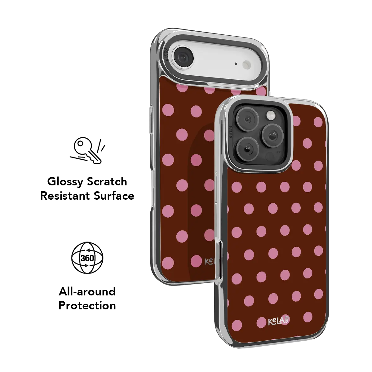 Velvet Pop | Brown Pink Polka Dot Phone Case