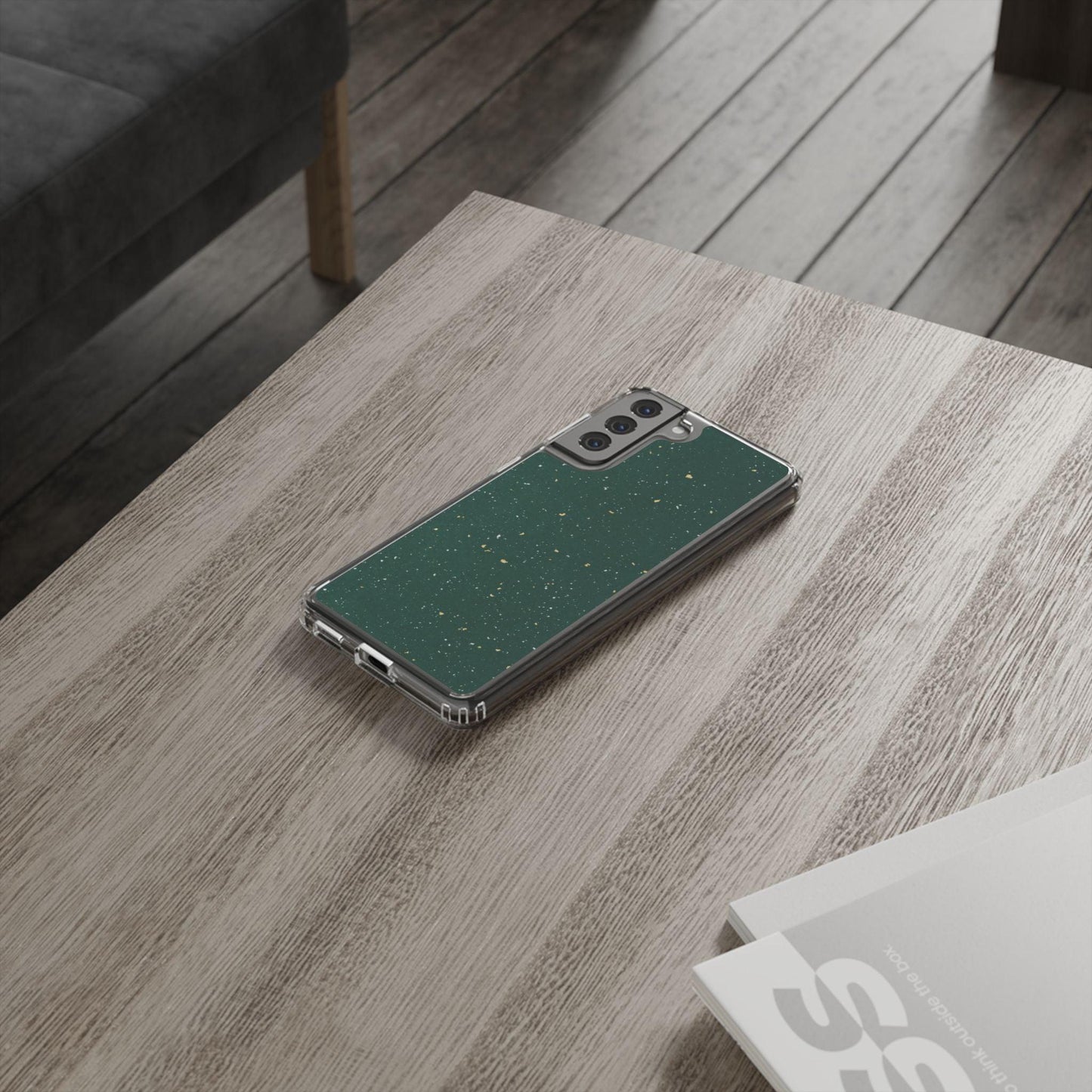 Clear Cases Green with Glitter