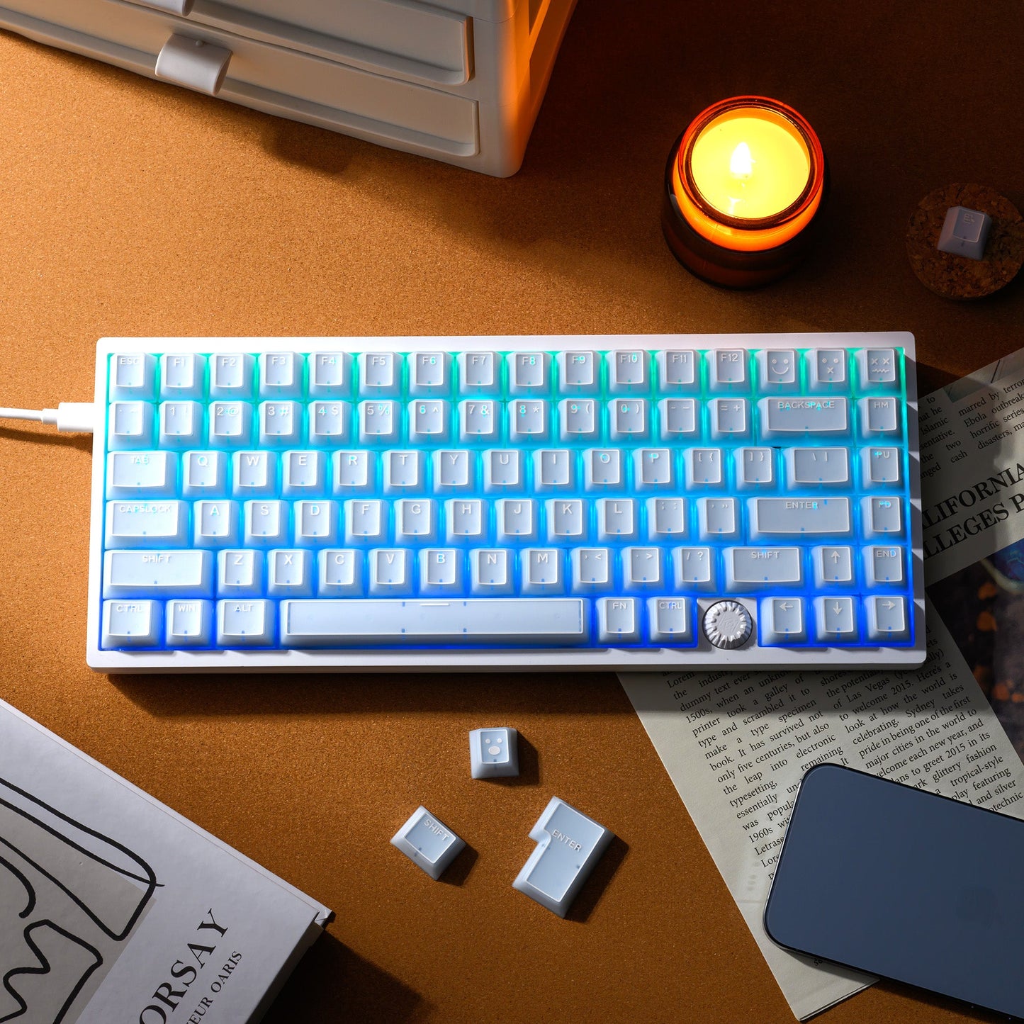 XVX PRISM Shine-Through Double-Shot Cherry Profile PBT Keycap Set 142-key