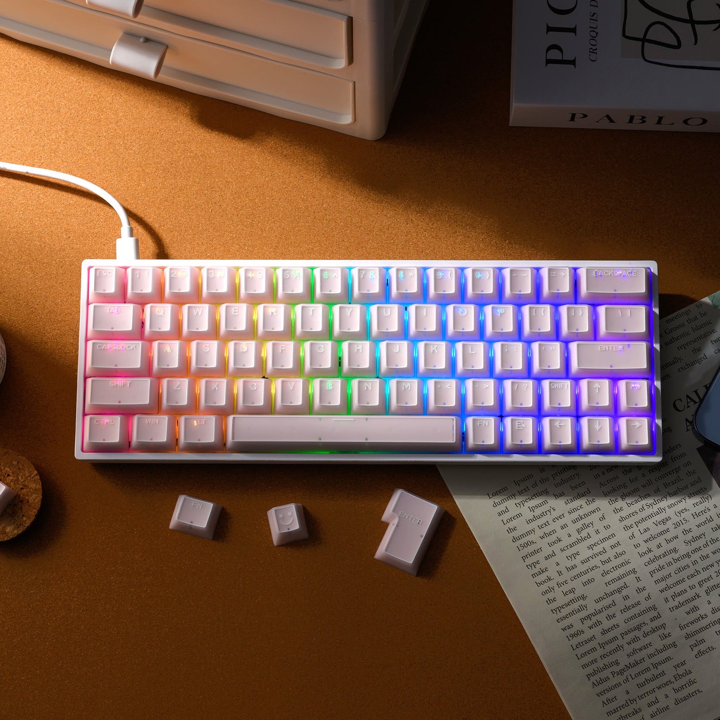 XVX PRISM Shine-Through Double-Shot Cherry Profile PBT Keycap Set 142-key