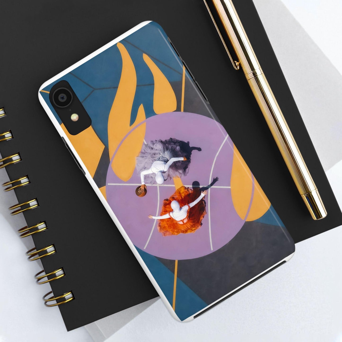 Two Womens Play basket ball Tough Phone Cases