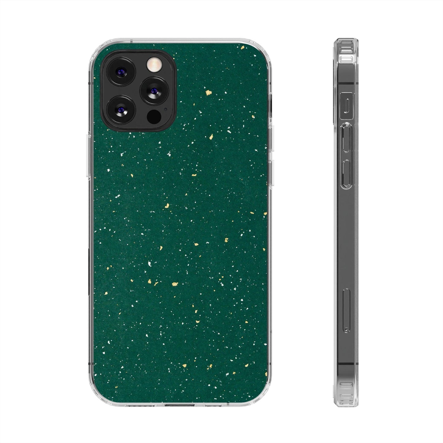 Clear Cases Green with Glitter