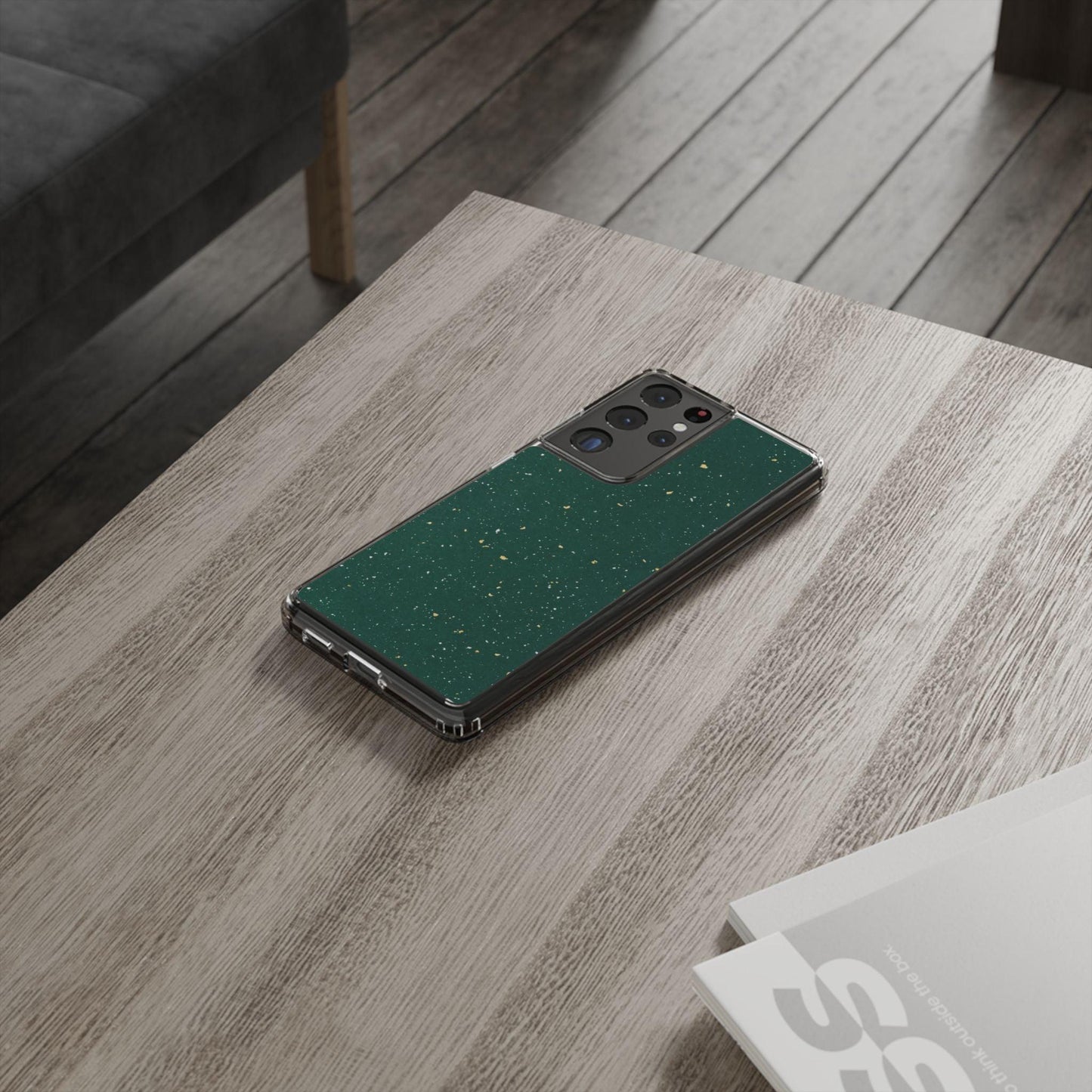 Clear Cases Green with Glitter