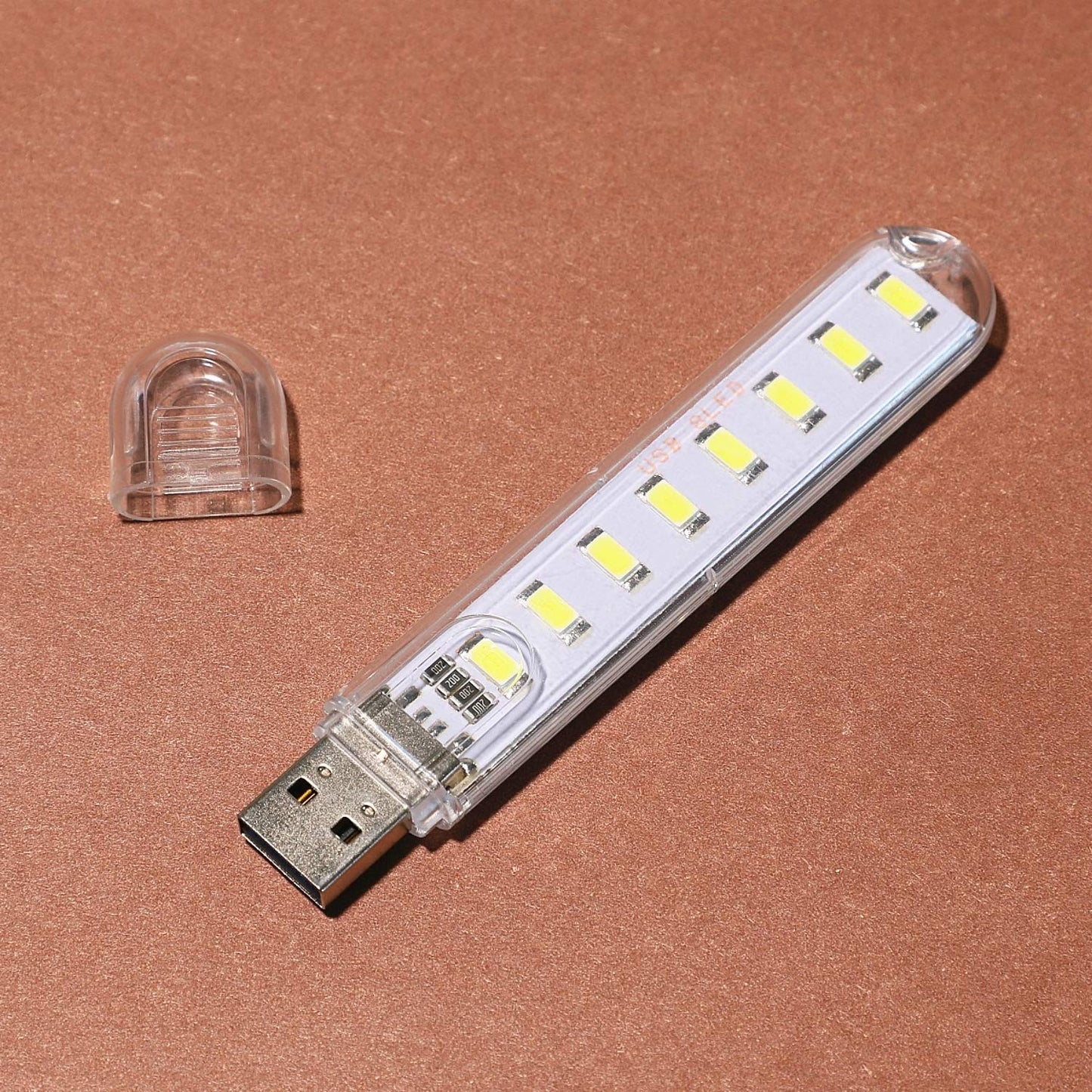 USB LED Light Stick 4 Pack — Portable 8-Bead White Night Light for Power Bank, Power Station & Emergency