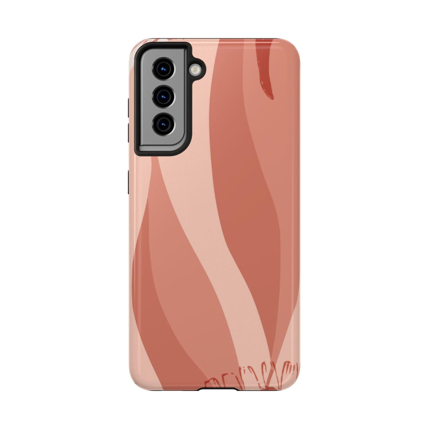 Samsung Tough Phone Case Blush Waves in Warm Earth Tones