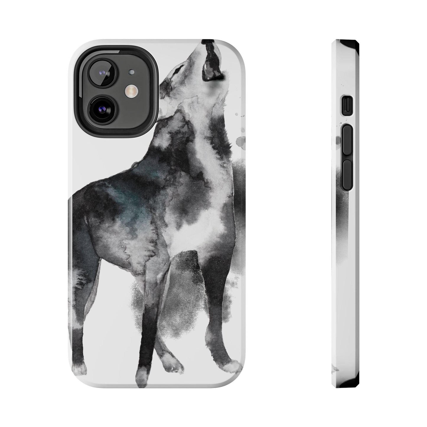 Black and White Dog Printed Tough Phone Cases
